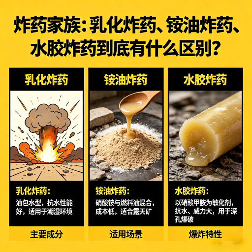 信州炸药家族：乳化炸药、铵油炸药、水胶炸药到底有什么区别？